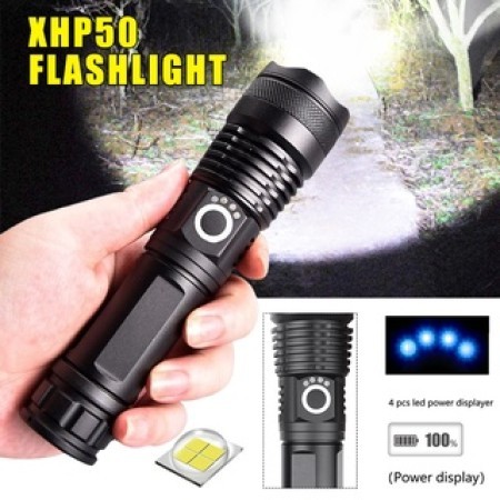 China Rechargeable Waterproof Zoom LED Flashlight USB Torch Light.